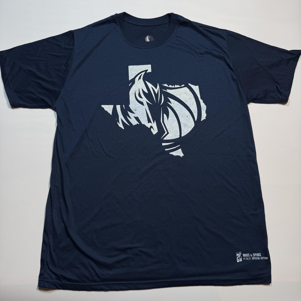 Dallas Mavericks Shirt Mens XL Blue NBA‎ Basketball Dirk Nowitzki Mavs Vs Spurs